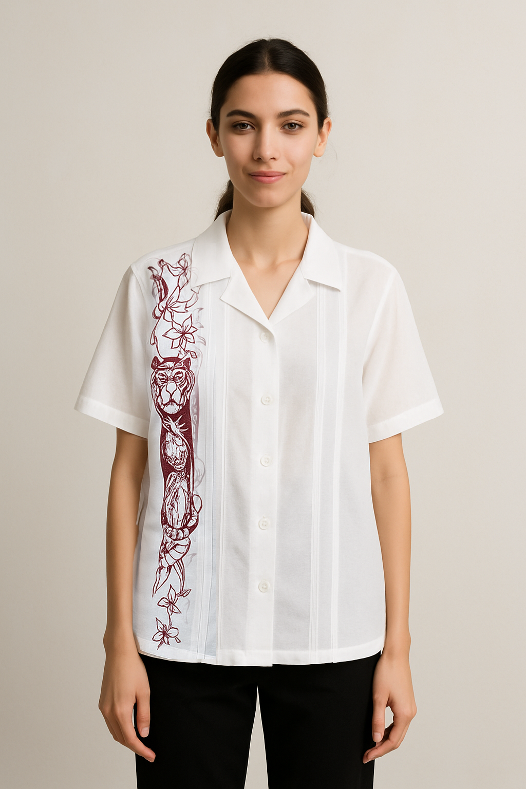 Tiger’s Grace – Chanderi Silk Unisex Shirt